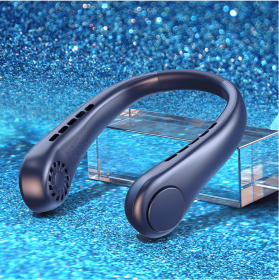 Lazy Portable Hanging Neck Fan Usb Rechargeable Electric Fan (Color: Blue, size: G15 Three Gear)