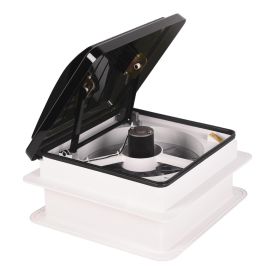 RV Roof Vent Fan 14",Continuously Variable Reversible 12V Remote Control Trailer Roof Vent Low Noise with Rain Sensor,UV Protection (type: Without  light)