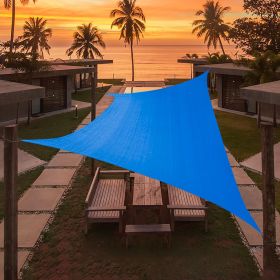 Artpuch Custom Size Sky Blue Sun Shade Sail Triangle Canopy 185 GSM Durable Fabric UV Block Awning for Outdoor Patio Garden Backyard (Customized (Color: Sky Blue, size: 09'x19')