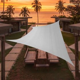 Artpuch Custom Size Light Gray Sun Shade Sail Triangle Canopy 185 GSM Durable Fabric UV Block Awning for Outdoor Patio Garden Backyard (Customize (Color: Light Gray, size: 14'x18')